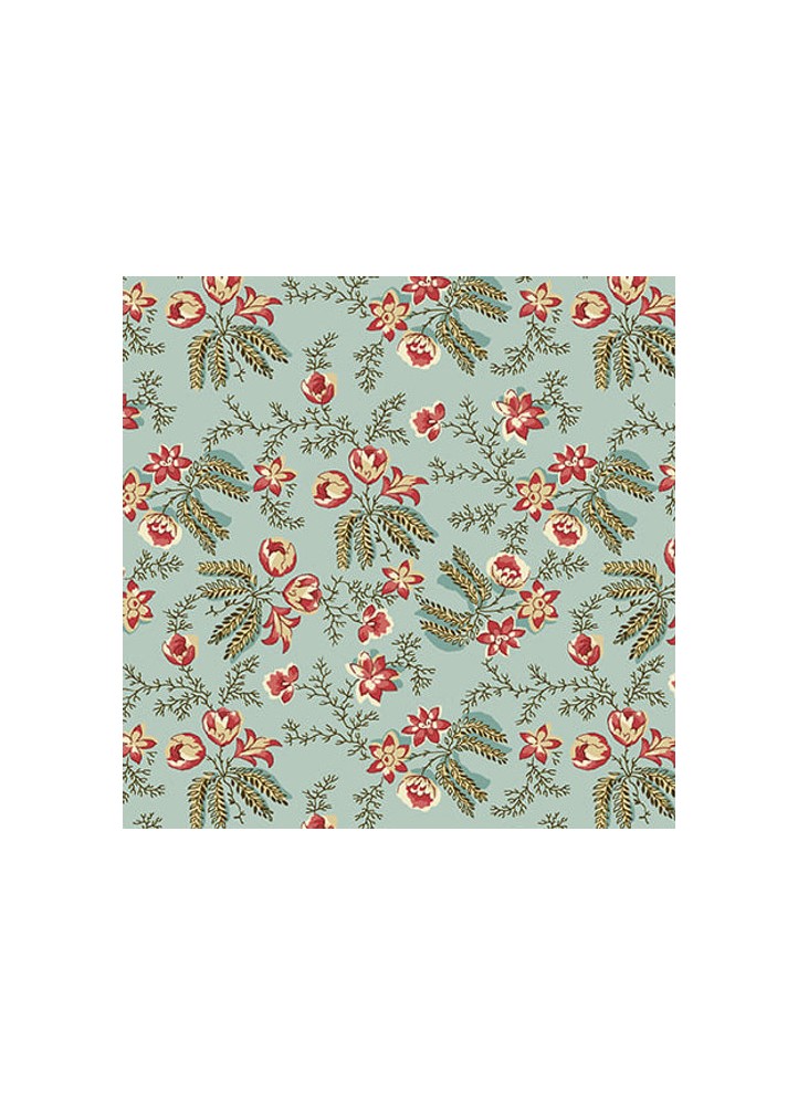 Bucklebury Chintz - light teal - calico sprays