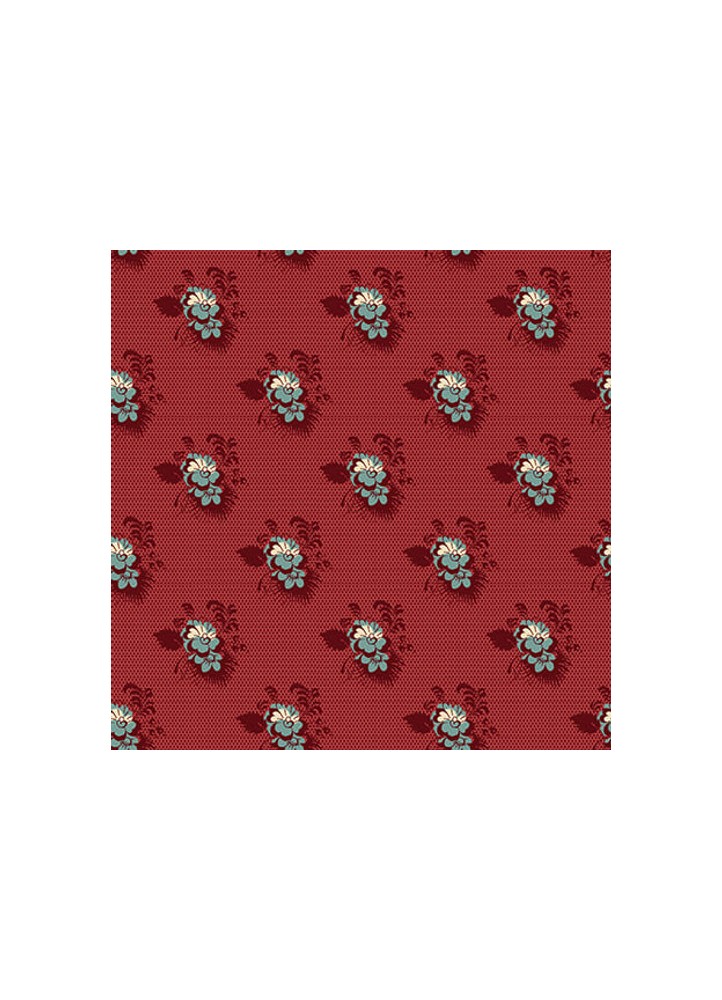 Bucklebury Chintz - rose red - scattered flowers