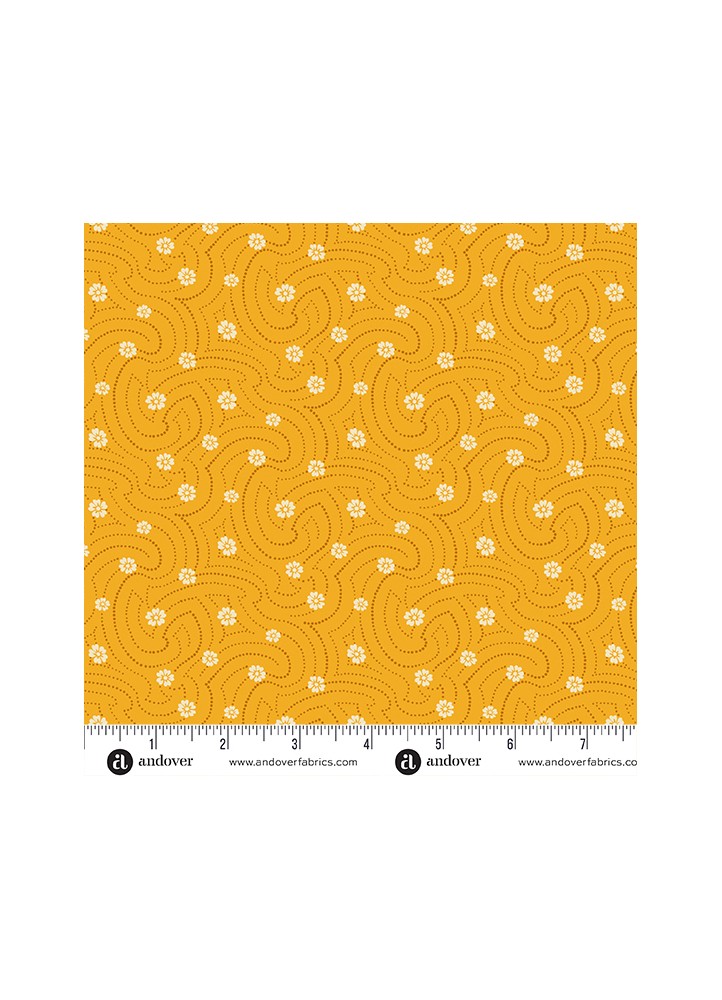Indigo Cheddar II - Cheddar Swirly dots