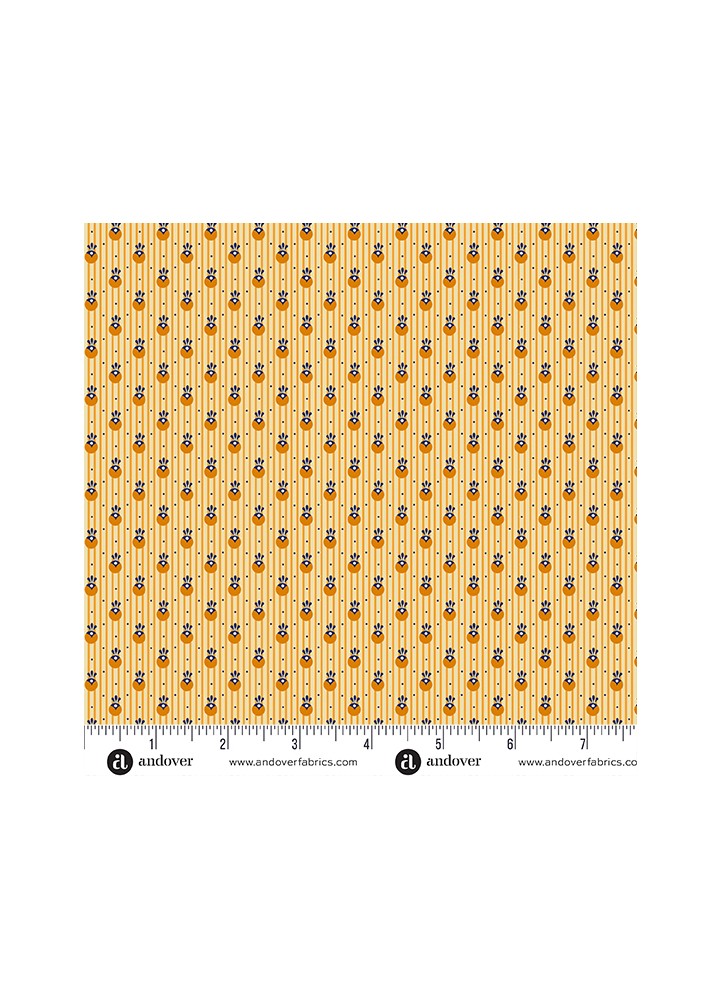 Indigo Cheddar II - Cream Pinstripe Circle