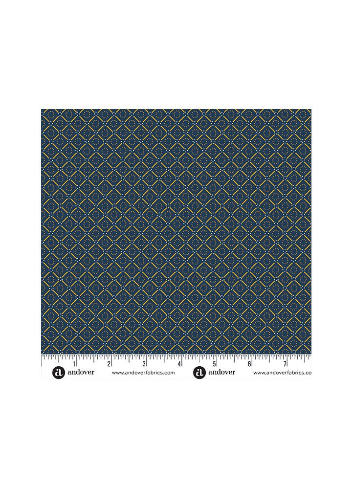 Indigo Cheddar II - Indigo Circles in diamonds