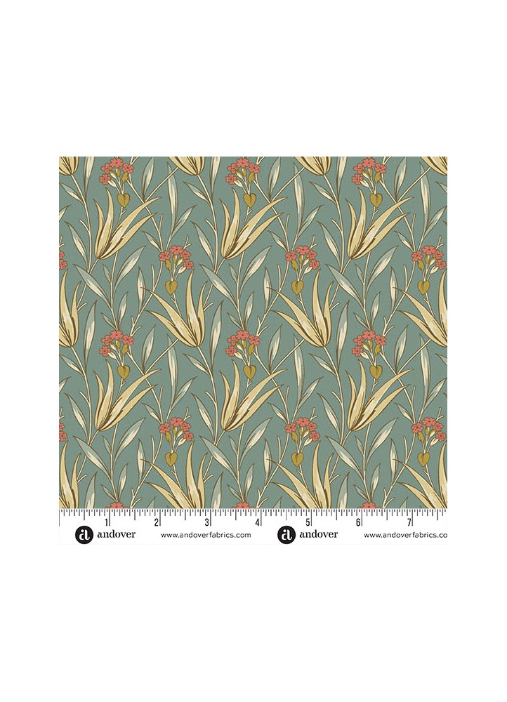 10173T-Autumn Bouquet - Milkweed Aqua