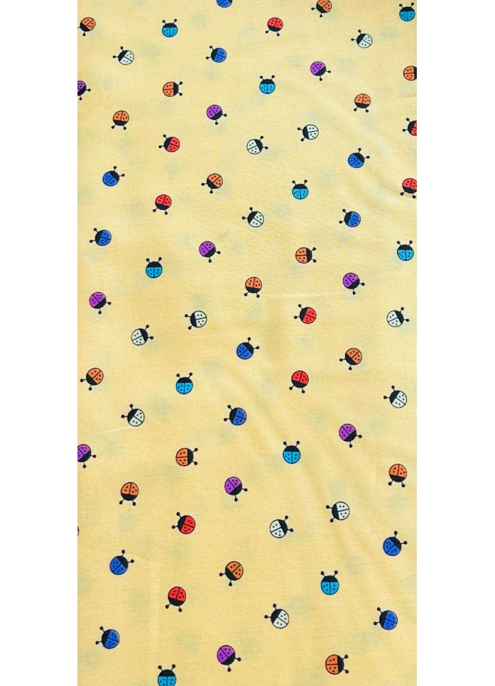 Tissu coccinelles multicolore