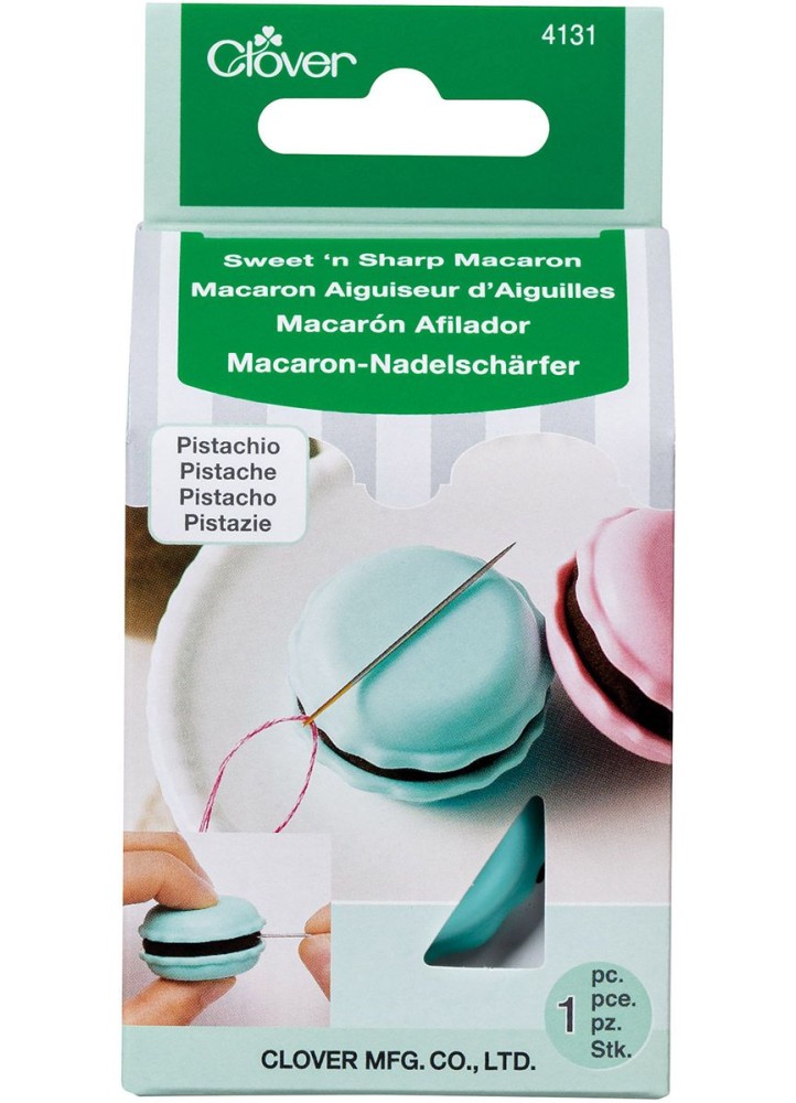 Macaron aiguiseur d´aiguilles et porte aiguille - Pistache