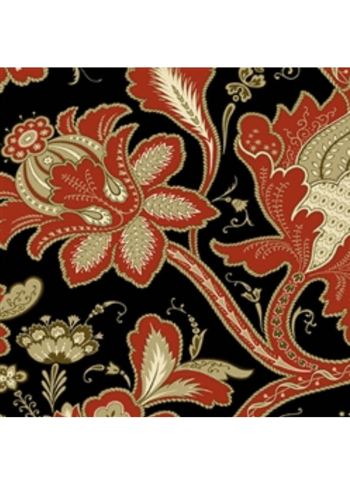 Red Black Floral